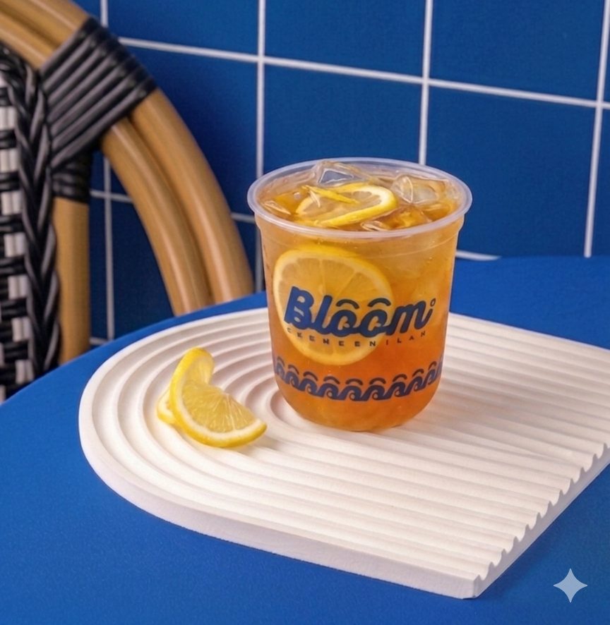 Lemon Tea Bloom Coffee & Place dengan perpaduan teh dan lemon yang menyegarkan