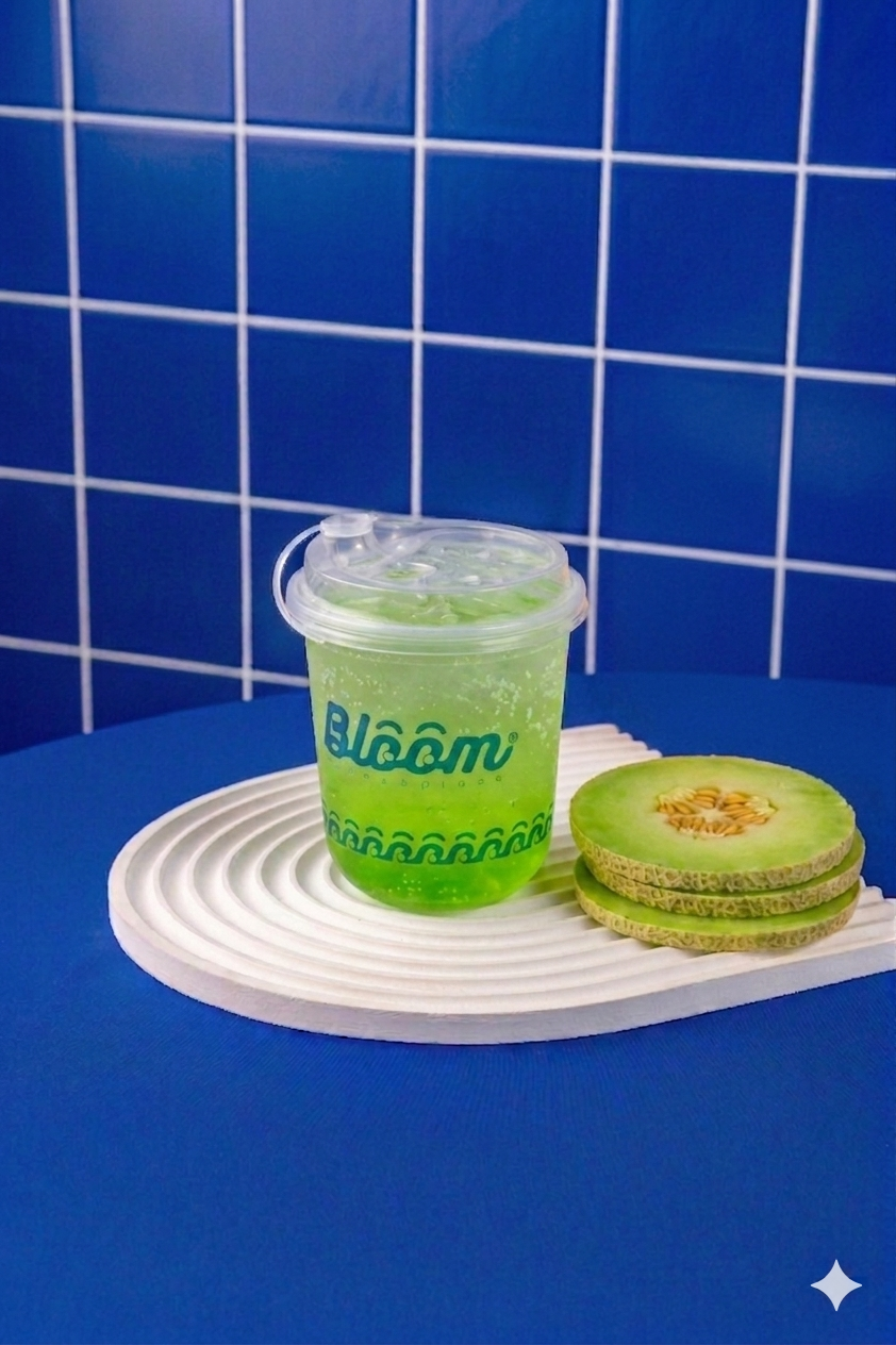 Melon Squash Bloom Coffee & Place dengan rasa melon yang manis dan soda yang menyegarkan