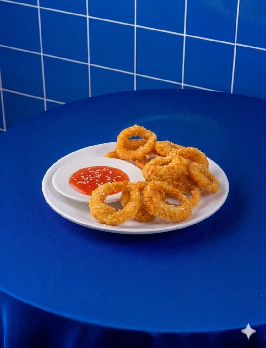 Onion Rings Bloom Coffee & Place dengan lapisan renyah dan rasa gurih yang lezat